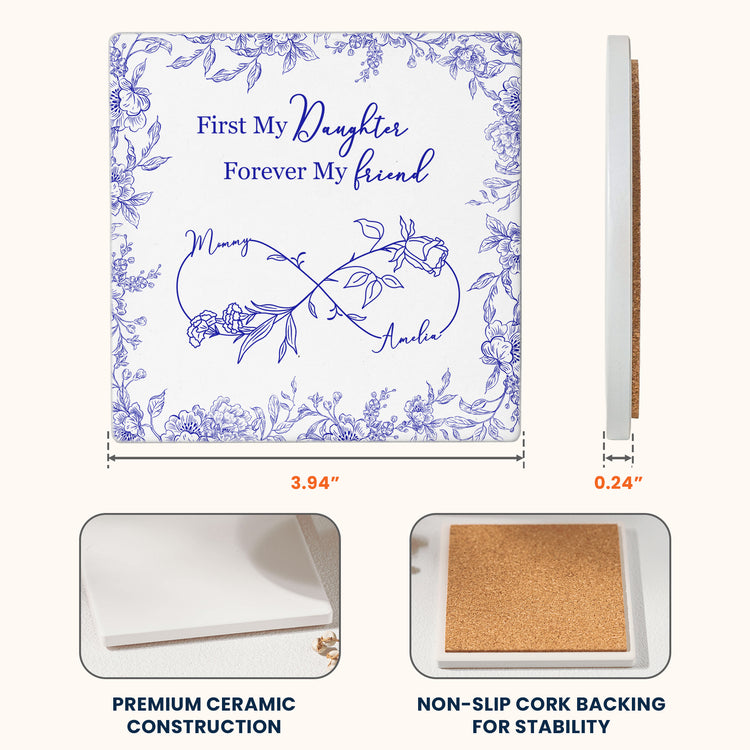 First-My-Daughter-Forever-My-Friend-Toile-De-Jouy-Birth-Flower-Personalized-Coaster-8