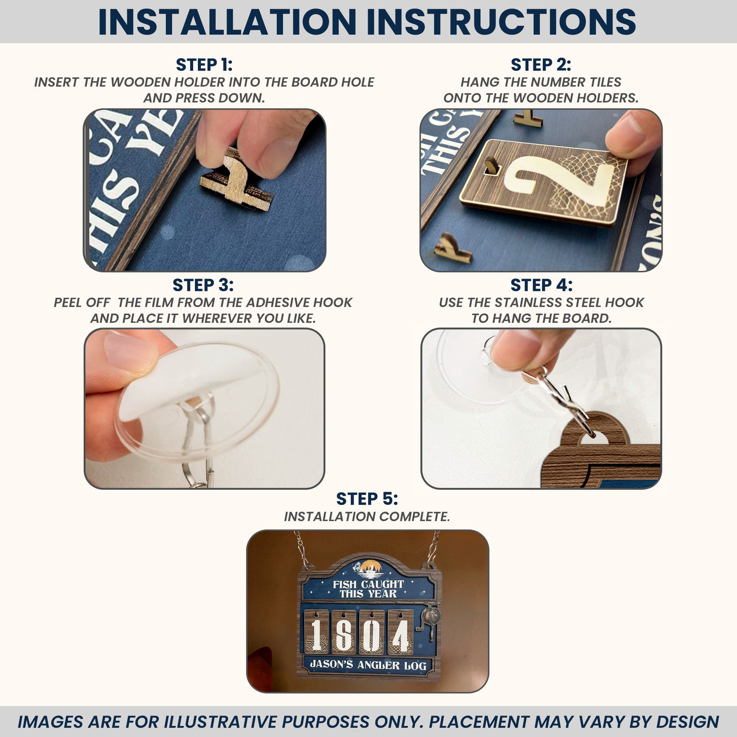 Fish Caught This Year - Personalized Hanging Fish Tracker