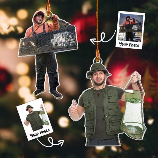 Fisherman Christmas Ornaments Xmas Decoration - Personalized Acrylic Photo Ornament