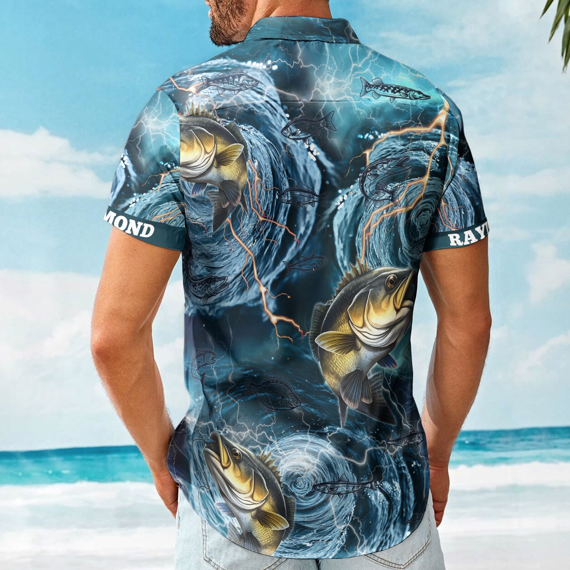 Fishing Bass Fish Types Whirlpool Ocean Aloha Shirts For Men - Custom Hawaiian Shirts