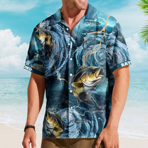Fishing Bass Fish Types Whirlpool Ocean Aloha Shirts For Men - Custom Hawaiian Shirts