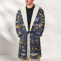 Fishing Custom Name - Personalized Hooded Robe