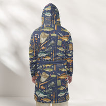Fishing Custom Name - Personalized Hooded Robe