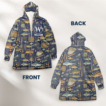 Fishing Custom Name - Personalized Hooded Robe