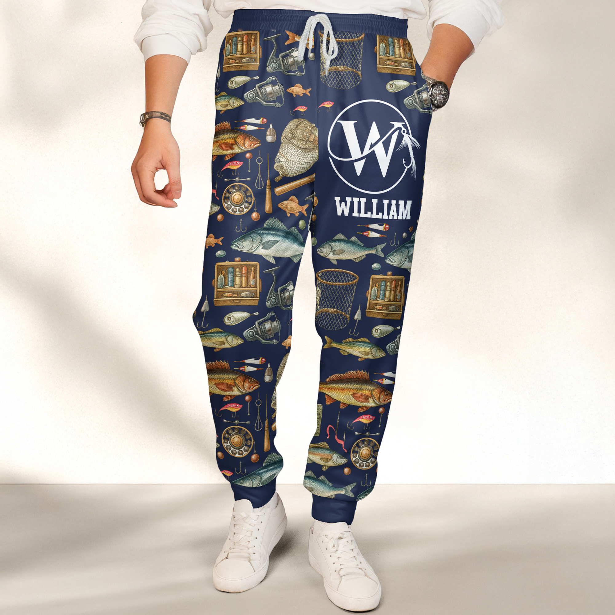 Fishing Custom Name - Personalized Sweatpants