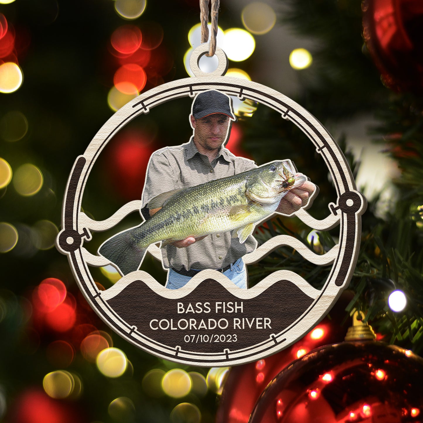 Fishing Custom Photo For Fisher, Fishing Lovers - Personalized Wooden Photo Ornament