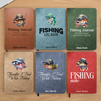 Fishing Journal For Fishing Lovers, Men, Husband, Grandpa, Dad - Personalized Hardcover Journal