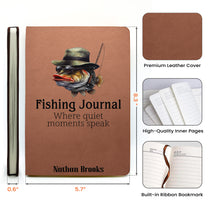 Fishing Journal For Fishing Lovers, Men, Husband, Grandpa, Dad - Personalized Hardcover Journal