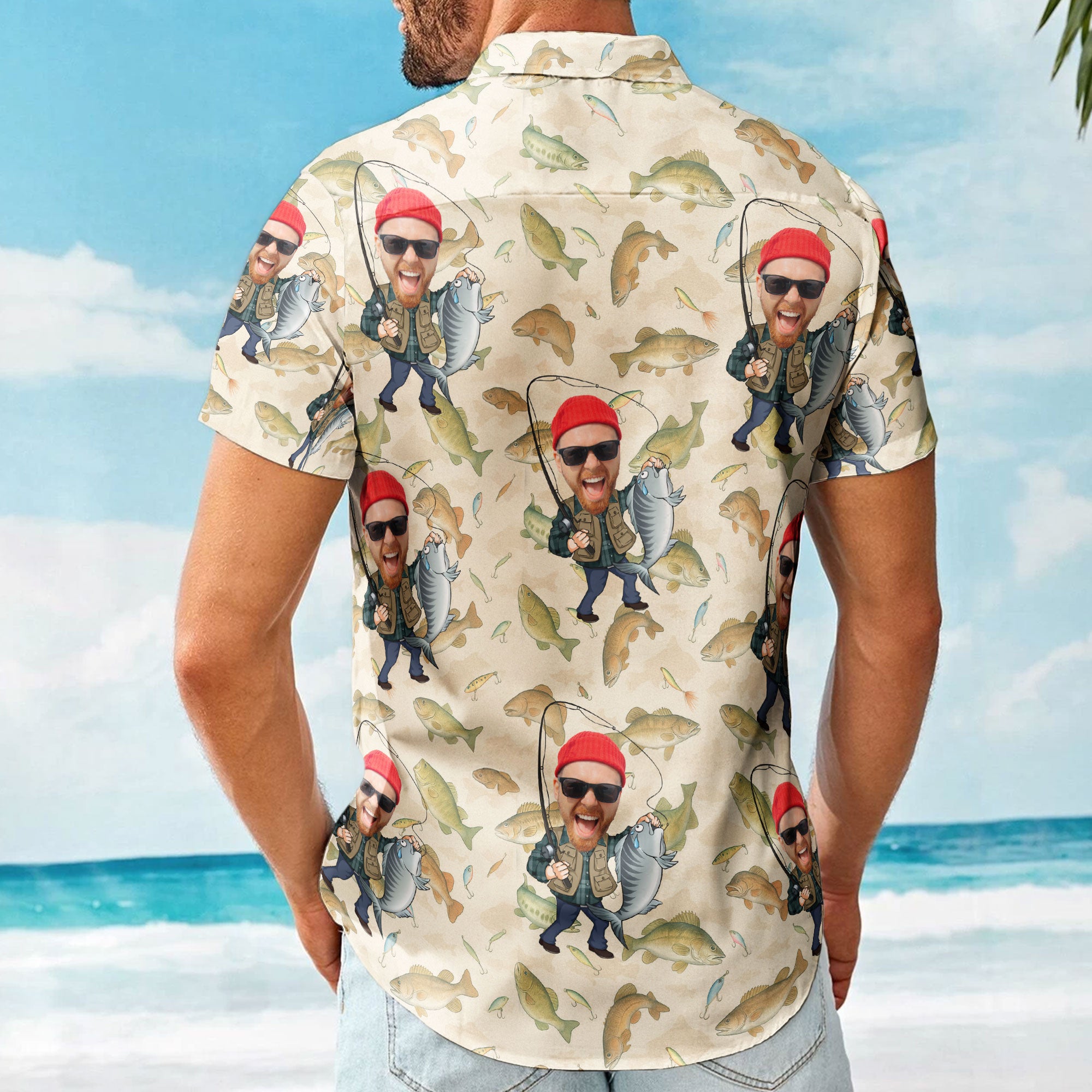 Fishing Man - New Version - Personalized Photo Hawaiian Shirt