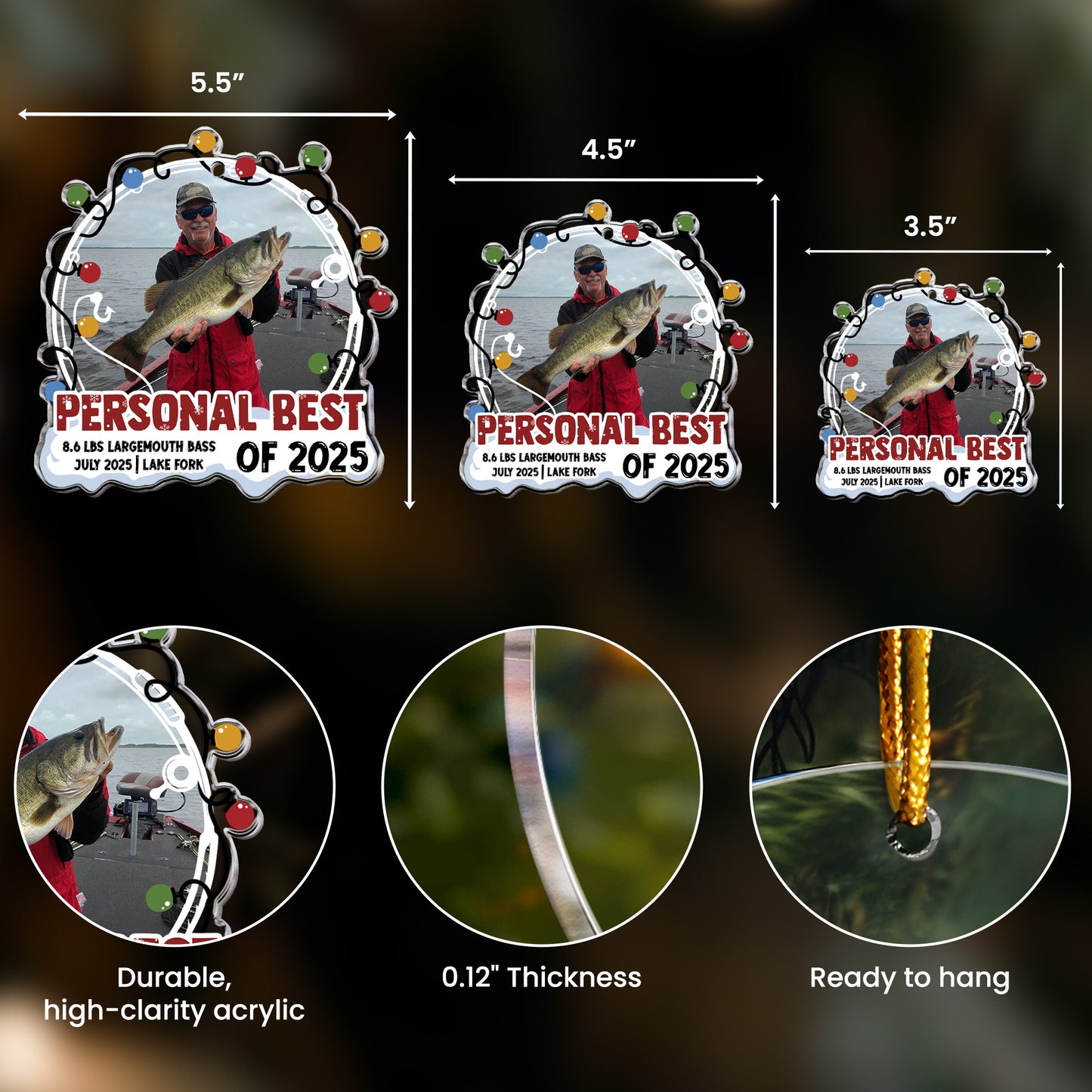 Fishing Milestone Moment - Personalized Acrylic Photo Ornament