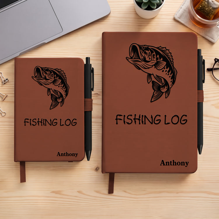 Fishing-Log-Book-Engraved-Leather-Fish-Log-Golf-Gift-For-Him,-Husband,-Dad,-Grandpa-Personalized-Journal-2