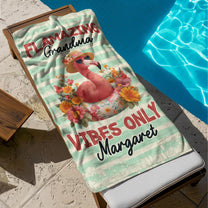 Flamazing Grandma Vibes Only - Personalized Quick-Dry Beach Towel