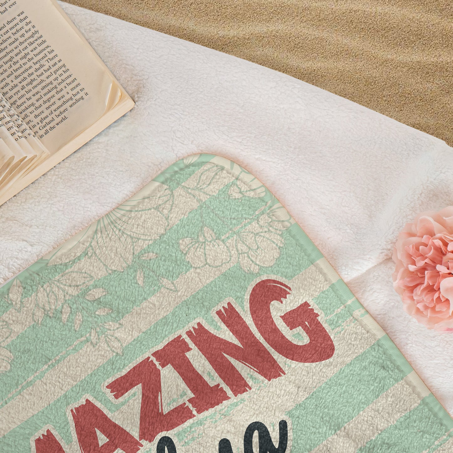 Flamazing Grandma Vibes Only - Personalized Quick-Dry Beach Towel