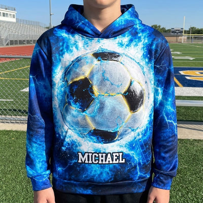 Flame Design For Baseball, Softball, Soccer, Football, Basketball, Hockey Lover - Personalized Hoodie