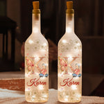 Floral Butterfly Monogram Letter - Personalized Bottle Lamp