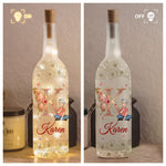 Floral Butterfly Monogram Letter - Personalized Bottle Lamp
