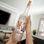 Floral Butterfly Monogram Letter - Personalized Bottle Lamp