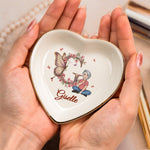 Floral Butterfly Monogram Letter - Personalized Ring Dish