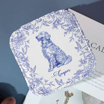 Floral Dog Custom Breeds Toile De Jouy Style Chinoiserie - Personalized Jewelry Box