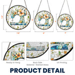 Floral Sewing Machine - Personalized Stained Glass Window Hanging Suncatcher