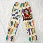 Floral-Bookshelf,-Just-A-Girl-Who-Loves-Books-Gift-For-Bookworm-Personalized-Lounge-Pants-2