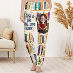 Floral-Bookshelf,-Just-A-Girl-Who-Loves-Books-Gift-For-Bookworm-Personalized-Lounge-Pants-3