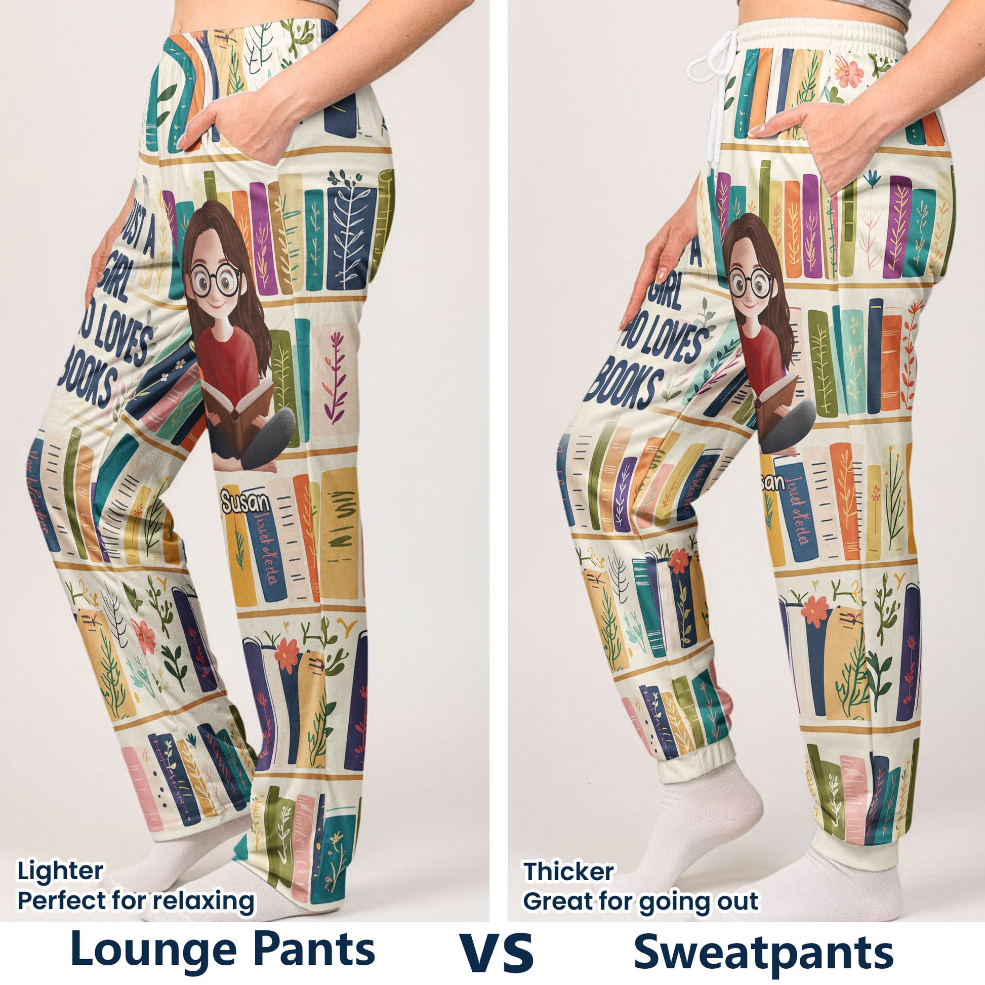 Floral-Bookshelf,-Just-A-Girl-Who-Loves-Books-Gift-For-Bookworm-Personalized-Lounge-Pants-6