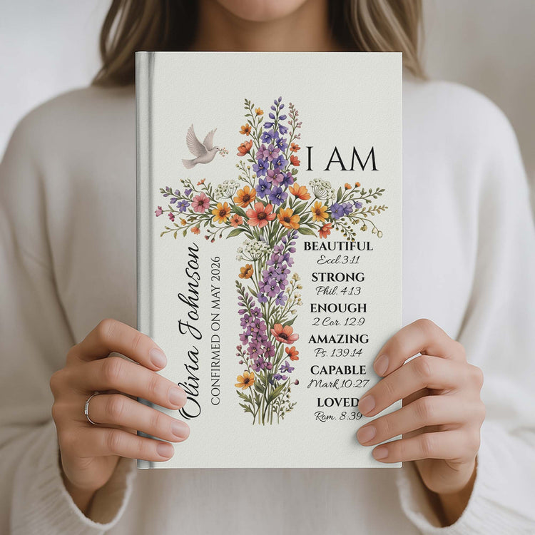 Floral-Cross-Journal-With-Custom-Name,-God-Say-I-Am-Personalized-Journal1