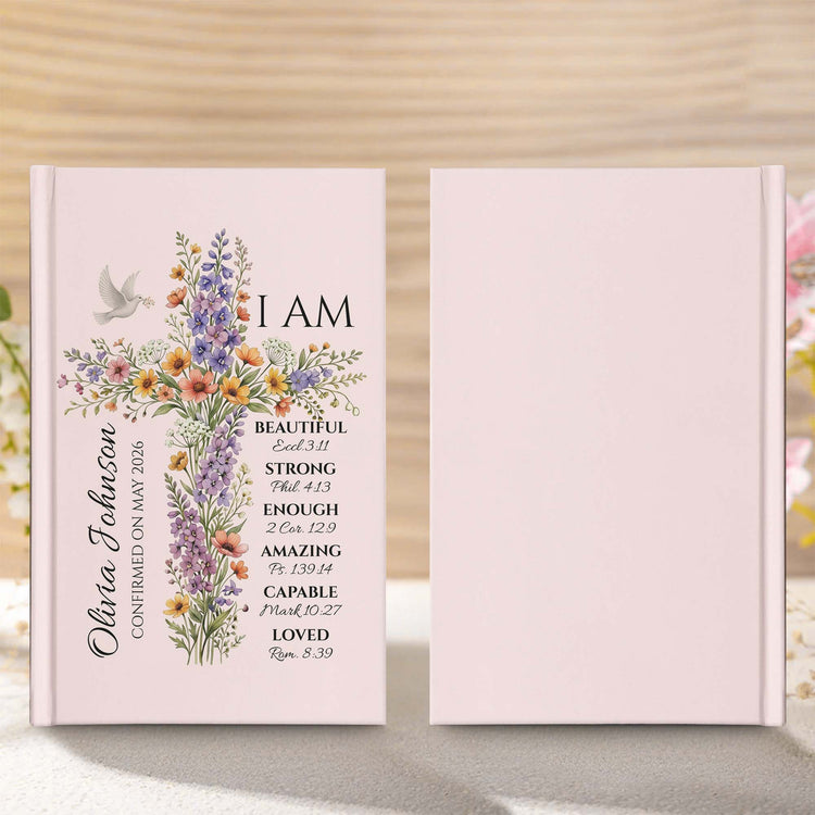 Floral-Cross-Journal-With-Custom-Name,-God-Say-I-Am-Personalized-Journal2