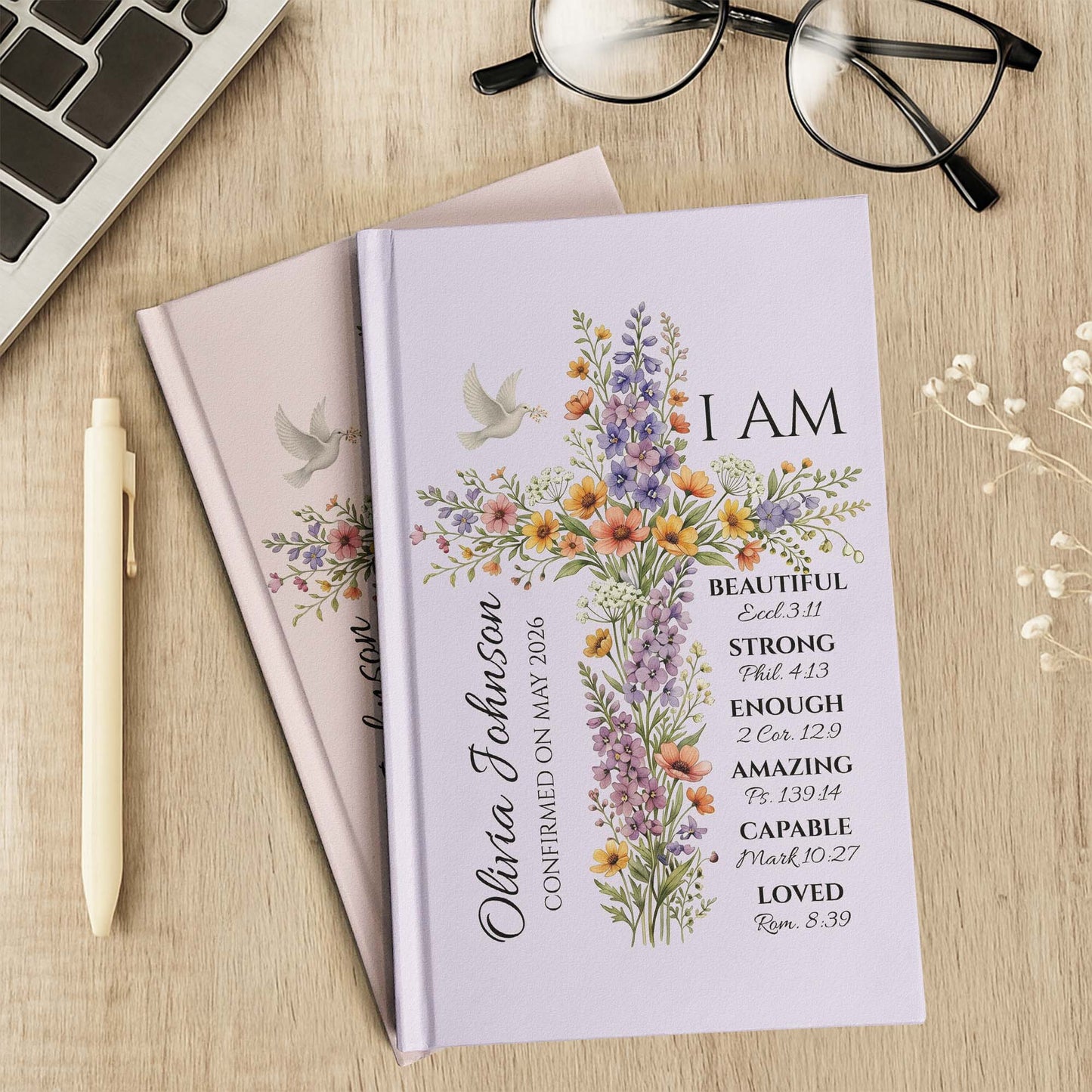 Floral-Cross-Journal-With-Custom-Name,-God-Say-I-Am-Personalized-Journal4