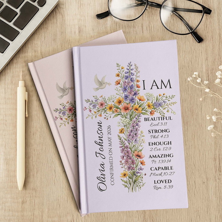 Floral-Cross-Journal-With-Custom-Name,-God-Say-I-Am-Personalized-Journal4