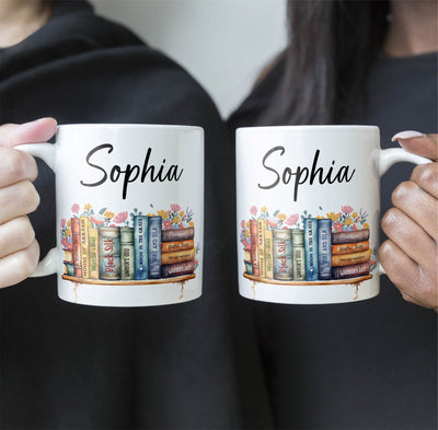 Flower Book Custom Name For Book Lovers - Personalized Mug