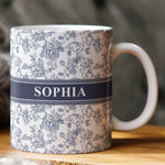 Flower Toile De Jouy Custom Color - Personalized Mug