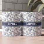 Flower Toile De Jouy Custom Color - Personalized Mug