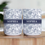 Flower Toile De Jouy Custom Color - Personalized Mug