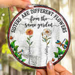Flowers From Same Garden - Personalized Stained Glass Window Hanging Suncatcher