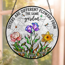 Flowers From The Same Garden - Personalized Stained Glass Window Hanging Suncatcher