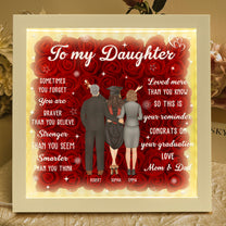 Flowers Graduation Gift For Daughter - Personalized Flower Shadow Box With LED Light