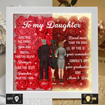 Flowers Graduation Gift For Daughter - Personalized Flower Shadow Box With LED Light