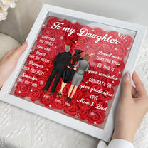 Flowers Graduation Gift For Daughter - Personalized Flower Shadow Box With LED Light