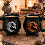 Flying Broom Witch Silhouette Full Moon Halloween - Personalized Mug