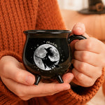 Flying Broom Witch Silhouette Full Moon Halloween - Personalized Mug