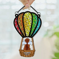 Flying With Air Balloon- Personalized Window Hanging Suncatcher Ornament