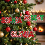Foil Bubble Christmas Pattern Family Custom Name Keepsake Gift - Personalized Ornament