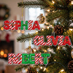 Foil Bubble Christmas Pattern Family Custom Name Keepsake Gift - Personalized Ornament