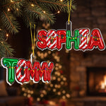 Foil Bubble Christmas Pattern Family Custom Name Keepsake Gift - Personalized Ornament