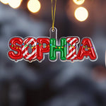Foil Bubble Christmas Pattern Family Custom Name Keepsake Gift - Personalized Ornament
