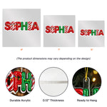 Foil Bubble Christmas Pattern Family Custom Name Keepsake Gift - Personalized Ornament