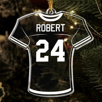 Football Jersey Custom Number Name Christmas Light - Personalized Acrylic Ornament