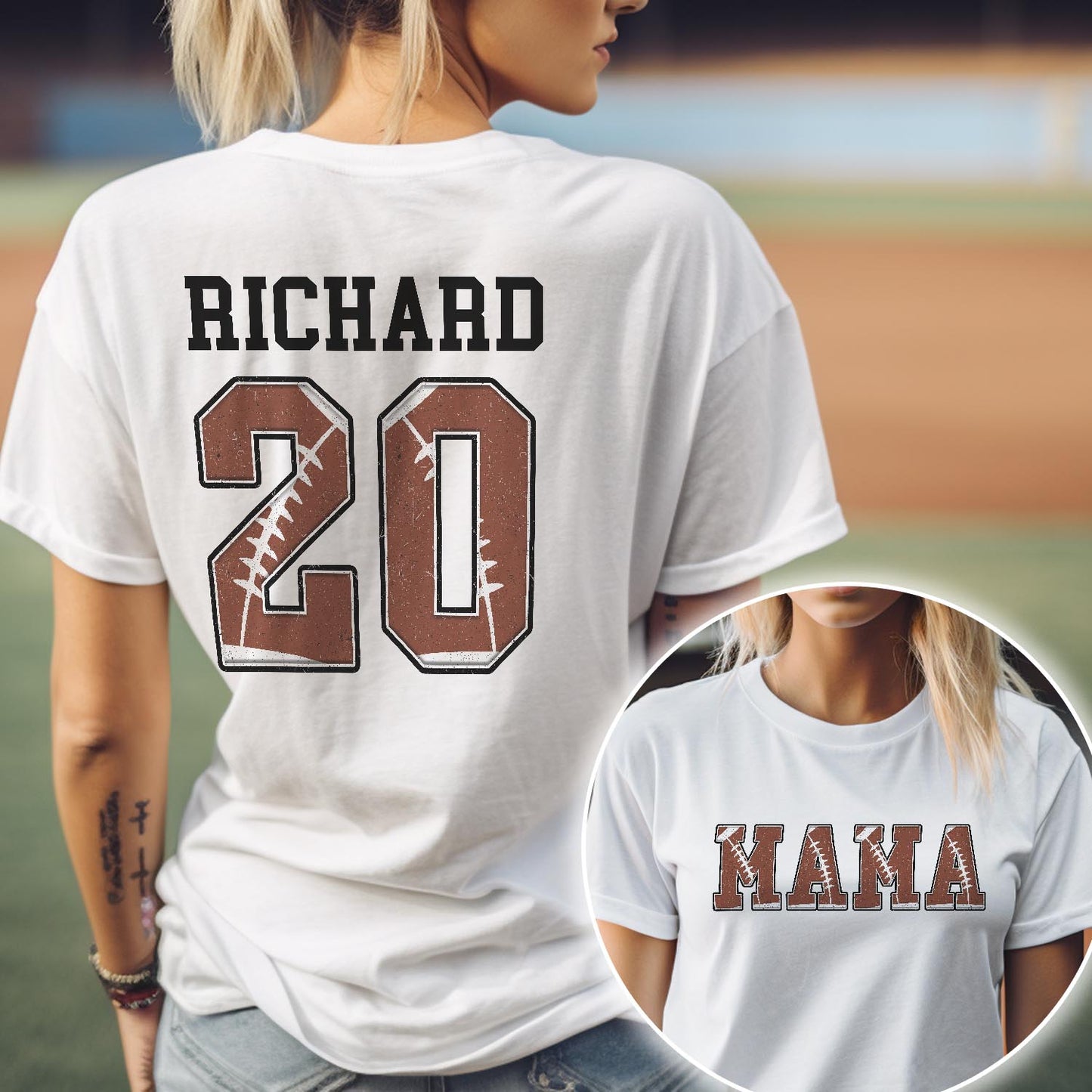 Football Mama Custom Name And Number - Personalized Shirt